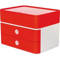 1100-17 SMART-BOX PLUS ALLISON Boite a  tiroirs design avec 2 tiroirs et boite a  ustensiles cherry red