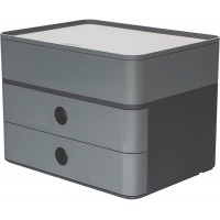 1100-19 SMART-BOX PLUS ALLISON, boite de rangement design avec 2 tiroirs et boite a  ustensiles granite grey