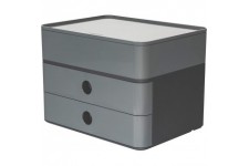 1100-19 SMART-BOX PLUS ALLISON, boite de rangement design avec 2 tiroirs et boite a  ustensiles granite grey