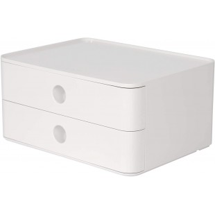 1120-12 SMART-BOX ALLISON Boite de rangement empilable avec 2 tiroirs snow white