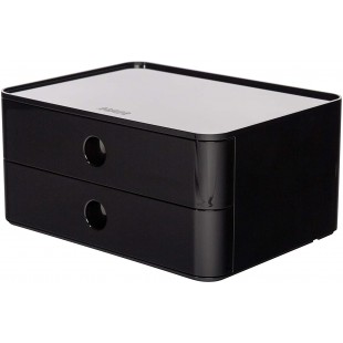 1120-13 SMART-BOX ALLISON Boite de rangement empilable avec 2 tiroirs jet black