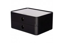 1120-13 SMART-BOX ALLISON Boite de rangement empilable avec 2 tiroirs jet black