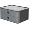 1120-19, SMART-BOX ALLISON Boite de rangement empilable avec 2 tiroirs granite grey