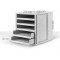 1401-14 Module de rangement en polystyrene 5 tiroirs ouverts pour documents C4 275 x 320 x 330 mm (Gris clair/bleu) (Import Alle