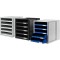 1401-14 Module de rangement en polystyrene 5 tiroirs ouverts pour documents C4 275 x 320 x 330 mm (Gris clair/bleu) (Import Alle