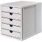 1450-11 Module de rangement 5 tiroirs fermes pour C4, PS 275 x 320 x 330 mm (Gris clair) & 1401-13 Module de rangement 5 tiroirs