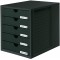 1450-13 Module de rangement 5 tiroirs fermes pour C4, 275 x 320 x 330 mm (Noir) & 1401-13 Module de rangement 5 tiroirs ouverts 