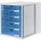 1450 Boite a  tiroirs Systembox, format DIN A4 et plus, 5 tiroirs fermes transluzent-blau