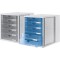 1450 Boite a  tiroirs Systembox, format DIN A4 et plus, 5 tiroirs fermes transluzent-blau