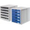 1450 Boite a  tiroirs Systembox, format DIN A4 et plus, 5 tiroirs fermes transluzent-blau