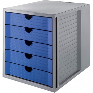 Karma 14508-16 Module de classement 5 tiroirs fermes Format C4 Gris / bleu 275 x 320 x 330 mm (Import Allemagne)