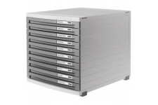 Module a  tiroirs CONTUR - systeme de classement moderne et modulaire, extensible, avec 10 tiroirs fermes pour documents jusqu´a