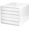 Module de classement i-BOX, 5 tiroirs, en ABS, coloris blanc/blanc
