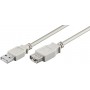 Cable USB 2.0 Mâle Femelle gris 3m 