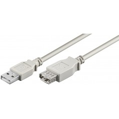 Cable USB 2.0 Mâle Femelle gris 3m 