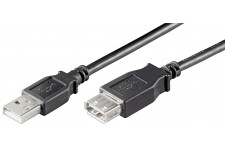Cable USB Mâle Femelle 2.0 noir 3m