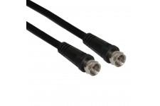 câble coaxial - câbles coaxiaux (F, F, SAT, Femelle/Femelle, Noir) 75dB 5 mètres