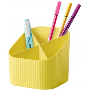 Mutlipot Re-X-LOOP - dites oui au 100% recycle, design moderne et jeune, pour toutes les petites fournitures de bureau, jaune, 1