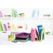 Mutlipot Re-X-LOOP - dites oui au 100% recycle, design moderne et jeune, pour toutes les petites fournitures de bureau, jaune, 1