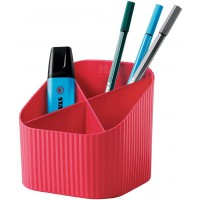 Mutlipot Re-X-LOOP - dites oui au 100% recycle, design moderne et jeune, pour toutes les petites fournitures de bureau, rouge, 1