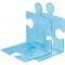 9212-64, serre-livres/CD PUZZLE, elegant, innovant et tres stable. Emboitable. Lot de 2 unites, bleu translucide
