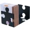 9212-13, serre-livres/CD PUZZLE, elegant, innovant et tres stable. Emboitable. Lot de 2 unites, noir