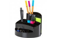 Pot a  crayons RONDO - Pot a  crayons elegant avec 9 compartiments, stable, ultra brillant et de qualite superieure, noir, 17460