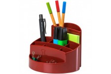 Pot a  crayons RONDO - Pot a  crayons elegant avec 9 compartiments, stable, ultra brillant et de qualite superieure, rouge, 1746