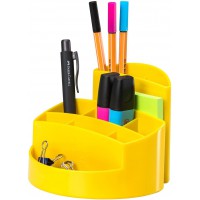 17460-95- Pot a  crayons RONDO- elegant- haute brillance- qualite Premium- avec 9 cases- New Colour jaune
