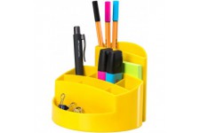 17460-95- Pot a  crayons RONDO- elegant- haute brillance- qualite Premium- avec 9 cases- New Colour jaune