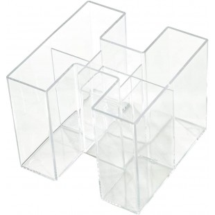 Pot a  crayons BRAVO - un veritable accroche-regard : tendance, brillant et extensible, avec 5 compartiments, cristal, 17455-23
