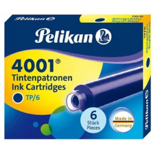 PELIKAN Cartouches d'encre 4001 TP/6 Standard effacable Bleu royal