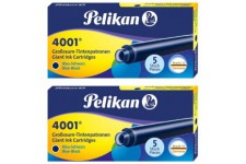 Pelikan 4001 GTP/5 Lot de 5 cartouches d'encre Bleu/noir
