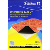 Pelikan Pochette de 10 films Noires carbone A4 Interplastic pour machine a  ecrire dos cire (10 feuilles, 1 set) , Noir