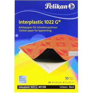 Pelikan Pochette de 10 films Noires carbone A4 Interplastic pour machine a  ecrire dos cire (10 feuilles, 1 set) , Noir