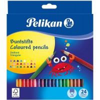 Pelikan crayons de couleurs, 24 pieces, triangulaires, mine 3 mm
