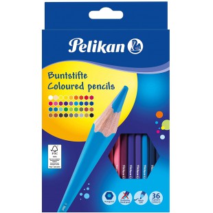 Pelikan crayons de couleurs, 36 pieces, triangulaires, mine 3 mm