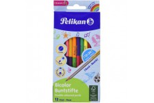 Pelikan crayons de couleurs bicolore, 12 pieces 24 couleurs