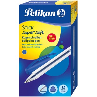 Stylo-bille Stick Super Soft, 12 pieces, Bleu