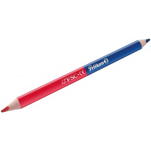 Pelikan 810838 Crayons de couleur (epais, triangle) 1 piece bicolore rouge et bleu