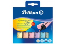 Pelikan 817325 Lot de 6 surligneurs 490 ® pastel, couleurs assorties