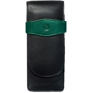 Pelikan 924092 Etui en cuir pour 3 stylos Noir / Vert