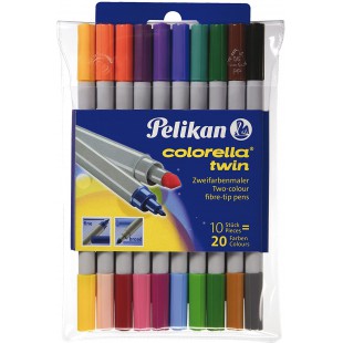 Pelikan feutres Colorella-Twin, 10 couleurs assorties