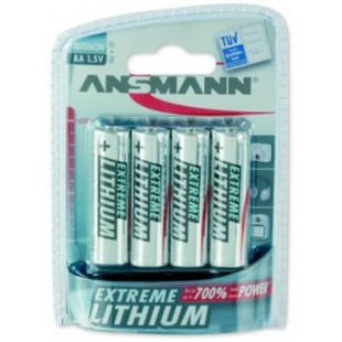 Batteries ANSMAN AA 1,5V Mignon Extreme Lithium - FR6 / L91 (lot de 4)