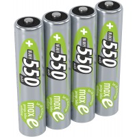 Pile ANSMANN AAA 550 mAh NiMH 1,2 V (lot de 4) - batteries rechargeables micro AAA, faible autodecharge maxE pour une utilisatio