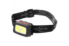 Lampe frontale Headlight HD200B d'ANSMANN avec 185 lumen, LED 3W et LED COB 1,5W, y compris 3 piles micro AAA, 1600-0198