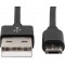 Cable de donnees et de charge ANSMANN Micro-USB / tres flexible en plastique TPE / compatibilite avec tout appareil equipes de p