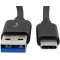 Cable de donnees et de charge ANSMANN C-USB3,0 / tres flexible en plastique TPE / compatibilite avec tout appareil equipes de po