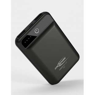 ANSMANN Power Bank Chargeur Portable Capacite 10 000 mAh | Ultra Compact - Taille de Carte de credit | Batterie Externe avec 2 P