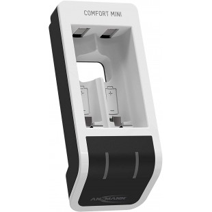 ANSMANN Chargeur de Batterie pour 2 Piles NiMH AA/AAA - Chargeur Automatique avec Technologie de Charge Perfect 7 et Mode de rep